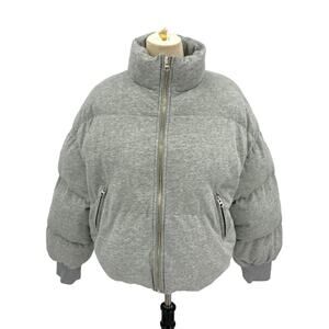 Edikted Gray Jersey Puffer Jacket Size Large NWOT $110 MSRP